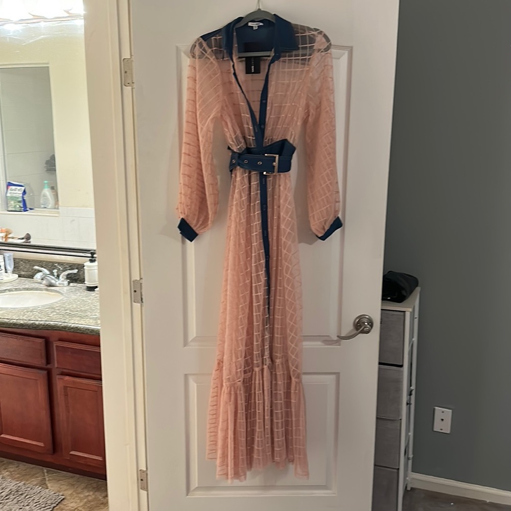 NWT: sheer, boho style maxi dress